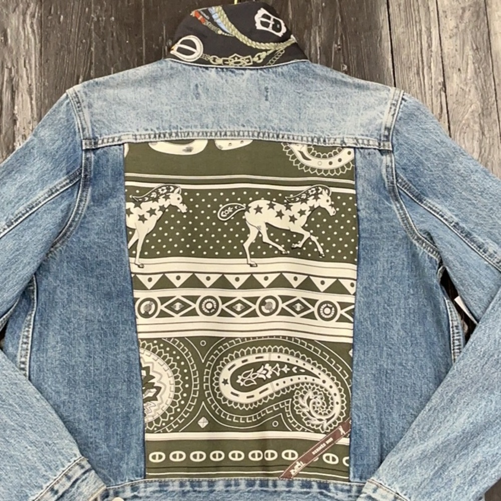 Hermes Olive Bandanna Scarf Jacket
